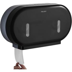 Commercial Twin Jumbo Toilet Tissue Dispenser, 9 Double Toilet Paper Roll Holder Wall Mount, Industrial Tissue Dispenser with Key Lock,Tissue Holder with Dual Dispenser for Bathroom,Office,School