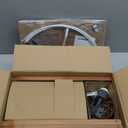 LEPOWER Wood Tripod Floor Lamp, Mid Century Standing Lamp, Modern Design Studying Light for Living Room, Bedroom, Study Room and Office, Flaxen Linen Shade with E26 Base Brown