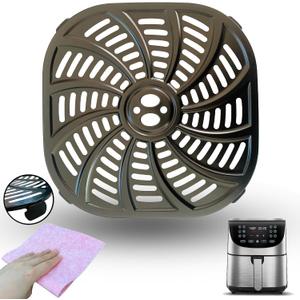 7QT Square Air Fryer Rack for Gourmia GAF778 Air Fryers, Upgraded Air Fryer Grill Pan, Grill Crisper Plate Tray Insert Grate Grid Shelf for Gourmia 7QT Air Fryer, Nonstick, Dishwasher Safe