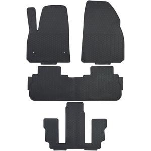 Custom-fit for 2020-2025 Cadillac XT6 Floor mats (Bucket 6 Seats) All-Weather Rubber Floor Liners Set Heavy Duty Set (Black)