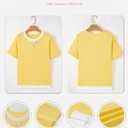 SHEWIN Womens Tops Casual Crewneck Color Block Short Sleeve Mock Double Layer T-Shirt Summer Outfits for Women 2026 (Yellow, M)