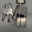 Solid Brass Lock Cylinder with 3 Brass Keys 70mm Pella Storm Brushed Nickel Lock Replacement Patio Sliding Door