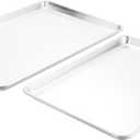 Nordic Ware Naturals Extra Large and Half Sheet Set - USA Made Aluminum Commercial Quality Sheet Pan for Baking or Roasting, Encapsulated Galvanized Steel Rim Prevents Warping, Big Sheet + Half Sheet