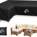 Kipiea L-Shape Patio Furniture Covers Waterproof, 500D Heavy Duty Outdoor Sectional Cover Windproof, Outdoor Couch Cover Anti-UV, No Tears & No Fading (Left Facing, 58" x 78" L x 33.5" D x 31" H)