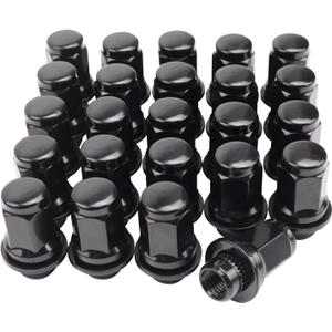 Set of 24, 12x1.5mm 1.87 Inch Length 13/16 Hex OEM Factory Mag Lug Nuts for Tacoma 4 Runner FJ Cruiser Matrix GX460 GX470 SR5 Pre-Runner TRD Off-Road Limited Black