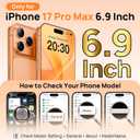 360 Spin Magnetic Stand for iPhone 17 Pro Max Case, [Fit for MagSafe][Military Protection][Full Camera Protection] Adjustable Kickstand iPhone Case for iPhone 17 Pro Max 6.9", Cosmic Orange