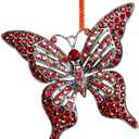 Butterfly Christmas Ornament 2025 Red Monarch Butterfly Ornaments for Christmas Tree Decorations Metal Butterflies Decoration Hanging Butterflies Keepsake Gifts for Women Girls Sister
