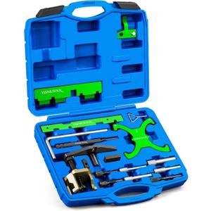 18pcTiming Tool for Ford, Engine Timing Tool Kit Camshaft Flywheel Locking Tools for Ford Fiesta Fusion Escape Mazda 1.4 1.6 1.8 2.0 Di/TDCi/TDDi ECOBOOST 1.6 Ti-VCT 1.5 1.6 VVT 2.5L Replace 303-1097 (Green)