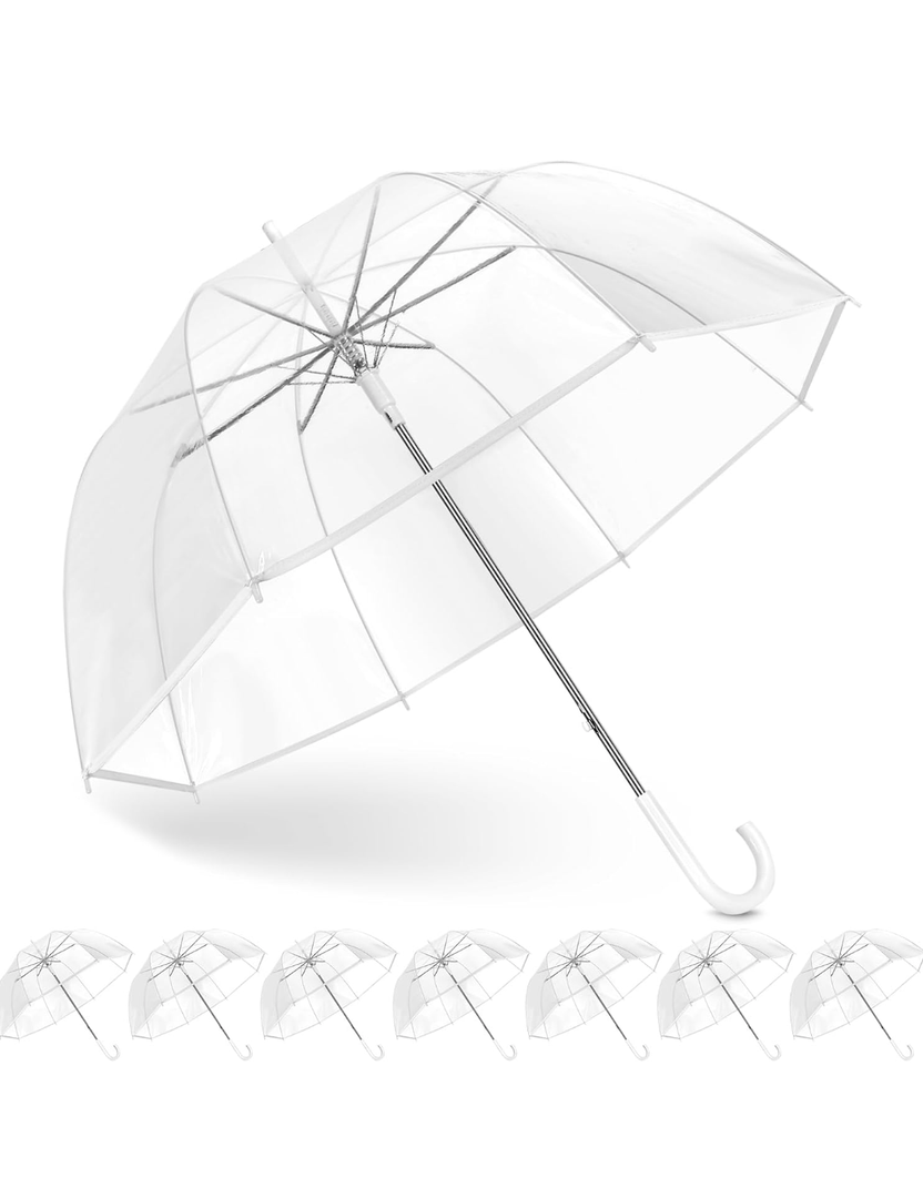Clear Bubble Umbrella Wedding, High-Visibility Transparent Rain Umbrellas Bulk, Windproof Large Clear Umbrella, Firm and Durable, Dome Umbrellas for Wedding Bride Groom Photography Golf Outdoor