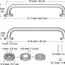Brushed Nickel Grab Bar 16 Inch, iMomwee Stainless Steel Safety Grab Bar, Wall Mounted Balanced Support Bar for Toilet, Handicap Bathroom Safety Rail for Elderly Senior, Shower Bath Handle