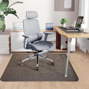 Sycoodeal Office Chair Mat for Hardwood & Tile Floor, 48" x 55" Heavy Duty Computer Gaming Chair Mat for Rolling Chairs Non-Curve, Anti-Slip, Floor Protector for Home Office (Coffee)