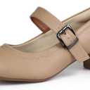 Ortho+rest Women Mary Janes Shoes for Bunions Orthopedic Dress Shoes Low Chunky Heels Work Pumps (8.5, Beige)