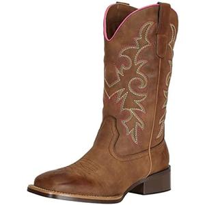 J's.o.l.e Fashion Cowboy Boots For Women Square Toe Wide Mid Calf Western Cowgirl Boots