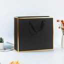 Offizon 12 Pcs Black&Gold Gift Bags, Paper Bags with Tissue Paper (4 Small 6", 4 Medium 8.7", 4 Large 12.6"), Party Favor Bags with Handles for Birthdays and Holidays