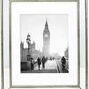Isaac Jacobs 11x14 (Matted 8x10) Silver Beveled Mirror Picture Frame - Classic Mirrored Frame w/Deep Slanted Angle Made for Wall Décor Display, Photo Gallery & Wall Art (11x14 (Matted 8x10), Silver)