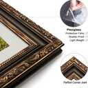 16x20 Picture Frame, Ornate Embossing Frame with Paper Mat and Plexiglass, Fit for 16x20 without Mat or 11x14 with Mat, Wall Mounting Display for Art Prints, Bronze and Antique Gold, 1 Pack