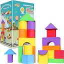 Suitable Size Foam Building Blocks for Toddlers 18M+, Big Soft Stacking Blocks Toys, Baby Bath Toys, Sensory & Early Development Toys for Kids 1.5 Years Up (Starter Kit)