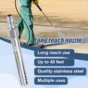 Long Range Pressure Washer Nozzle, Stainless Steel Shooter Tip with 1/4in NPT Quick Connect Tall Reach Tip Power Washer Accessories Adapter Parts Attachments for Rooftops Siding & Concrete Surfaces