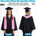 60 Inch Graduation Stole, Plain Graduation Sash Unisex Graduation Stole Class of 2026 2025 for Academic and Choral (Pink)