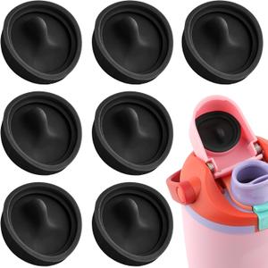 2 x Replacement Stopper Compatible with Owala FreeSip Sway 30oz 40oz, 7Pcs Leakproof Silicone Cap Mouth Stopper for Owala FreeSip Tumbler 40oz Water Bottle Lid Spout Gasket Plug Parts (Black)