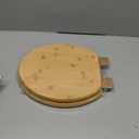 Round Bamboo Toilet Seat with Zinc Alloy Hinges, Easy to Install also Easy to Clean, Natural Bamboo, Light, 16.5-inch