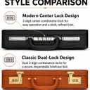 Briefcase for Men, Leather Attache Case with Lock, Hard Shell Business Briefcase, Fits 15.6-Inch Laptop