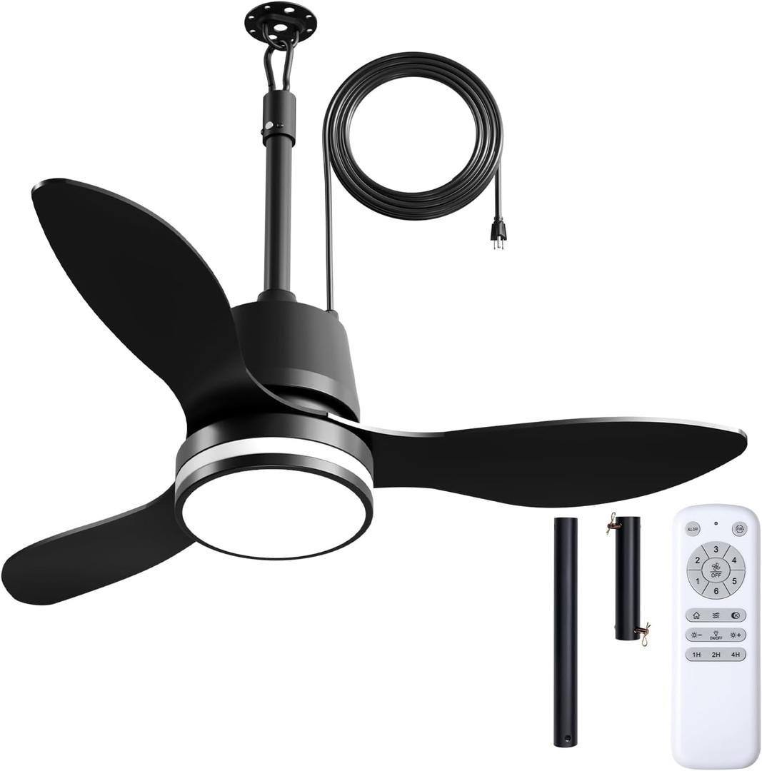 Amico 36" Outdoor Ceiling Fans with Lights, IP65 Waterproof Gazebo Fan
Waterproof, Remote Control, 3000-6000K, 6 Speeds, Hook Hanging Plug in, for Patio Porch Pergola Garage