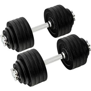 Yes4All Old School Adjustable Dumbbell Set with Weight Plates, Star Lock Collars/Connector, 40lbs to 200lbs Adjustable Weight Plates Set (I1. 105LB or 52.5LBS Dumbbell Pair - Black)