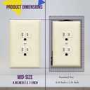 ENERLITES Duplex Receptacle Outlet Wall Plate, Gloss Finish, Midway Size 1-Gang 4.88" x 3.11", Unbreakable Polycarbonate Thermoplastic, UL Listed, 8821M-LA-10PCS, Light Almond, 10 Pack