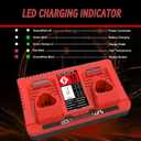 2 Pack 12V Replacement for Mil-Waukee M 12 Battery 48-11-2420 48-11-2425 48-11-2411 48-11-2401 & 48-59-2401 Dual Port M 12 Charger