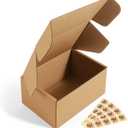 Eupako 6x4x3 Shipping Boxes Small Corrugated Cardboard Box - 25 Pack Brown Mailing Boxes for Packaging Small Business, Mailer Box