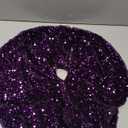 Decorated Xmas Tree Skirt 36 Inch Diameter Purple Sequined Velvet Fabric Decorations Personalized Shimmer Tree Cover Mat Sequin Glitter Tree Skirts for All Occasions Xmas Halloween Tree Decorations