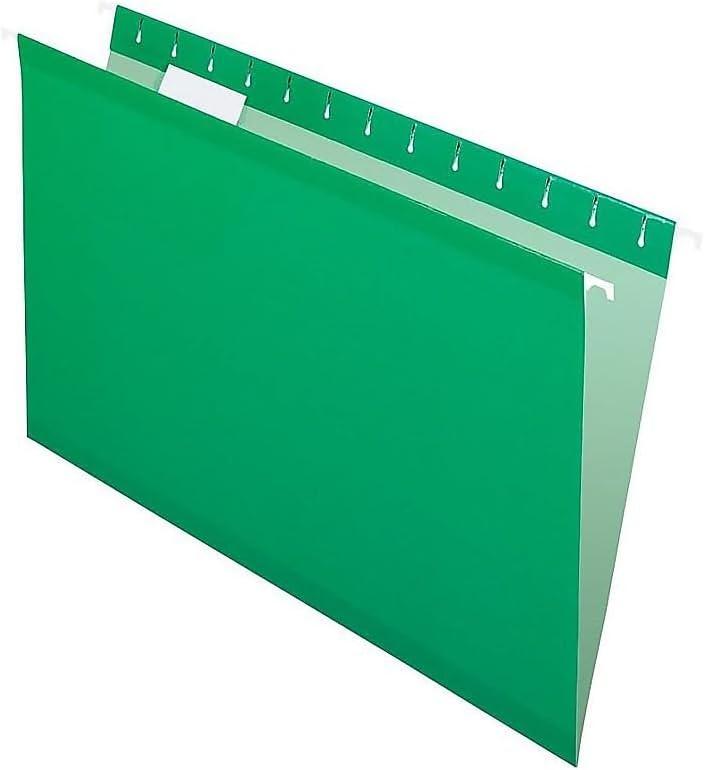 Pendaflex Reinforced Hanging Folders, Legal Size, Bright Green, 1/5 Cut, 25/BX (4153 1/5 BGR)