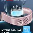 Cooling Neck Fan,5500mAh Personal Fan Neck AC Unit,Portable Leafless Hanging Neck Fan,USB Handsfree Mobile Body Headset Face Devices with LED Display for Adults Childrens in Summer Hot Weather Purple