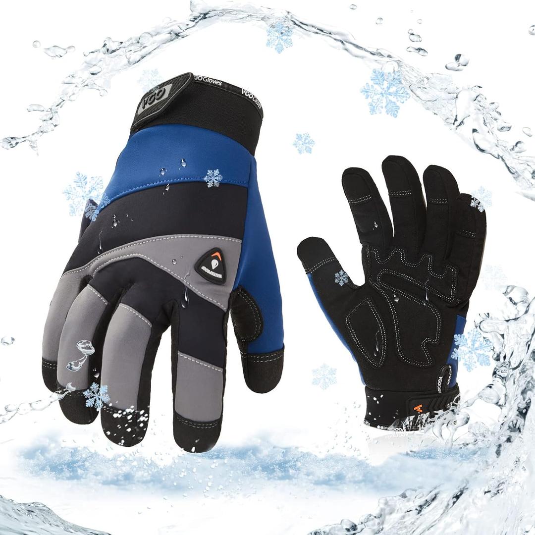 Vgo... -20/-4F COLDPROOF,Winter Work Gloves, Oil Resistant, Water Resistant & Windproof Gloves(Black&Gray,SL7721FW) (Large(1 Pair))