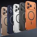 for iPhone Case,Compatible with MagSafe,Magnetic Luxury 2 in 1 Aluminum Metal Frame PC Backboard,Slim Fit Military Grade Drop Protection Shockproof Phone Case (Black,iPhone 17)