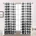 DriftAway Buffalo Plaid Check Curtains Black and White Buffalo Checkered Blackout Window Curtains for Farmhouse Country Style Bedroom Dining Room Darkening Thermal Curtains 2 Panels Set 63 Inch Long