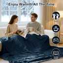 FVERWAG Heated Blanket King Size - Dual Control King Electric Blanket with 5 Heat Settings, 10 Hrs Auto Off for Bed, ETL Certified, Washable Flannel Sherpa Heating Blankets 100" x 90", Navy