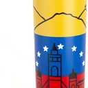 Venezuela Vacuum Insulated Stainless Steel Thermal Travel Mug, 16 Oz, Easy Clean, Flip leak Proof Lid Venezuelan Flag with Icons from Caracas (Yellow)