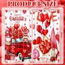 2 Pcs Valentines Day Curtains for Living Room Red Heart Truck Gnome Curtains 52 x 84 Inches Happy Valentines Day Window Drapes Romantic Love Bedroom Window Party Decor