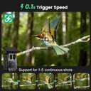 MAXDONE Solar Trail Camera WiFi Bluetooth - 64MP 4K Game Camera with 5200mAh Rechargeable Battery, 0.1s Trigger 65ft Night Vision, IP66 Waterproof Trail Cam with 32GB TF Card for Outdoor Backyard