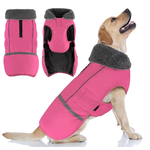 Doglay Dog Coat, Waterproof Dog Jacket Pet Winter Coat for Cold Weather with Thicken Furry Collar, Reflective Puppy Winter Jacket Warm Fleece Lining for Small Medium Large Pets(3xl)