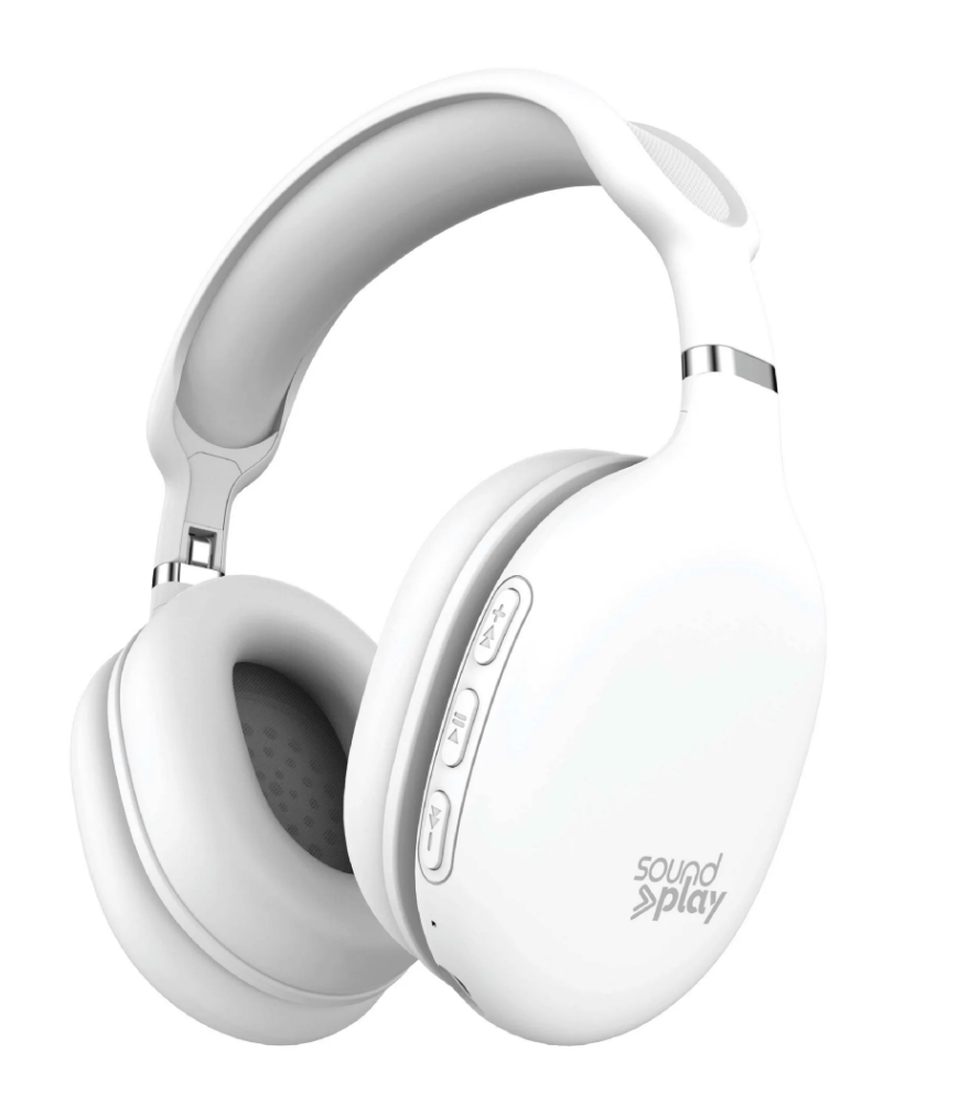 SoundPlay Foldable Wireless Headphones, Bluetooth Over-Ear Headset with Built-in Mic