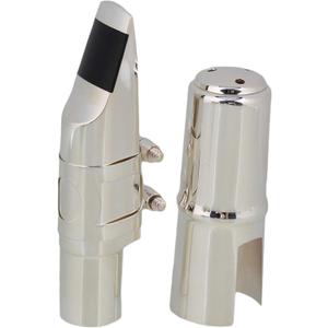 Yibuy #7 Silver Nickel-plated B-flat Soprano Saxophone Mouthpiece with Ligature Reed