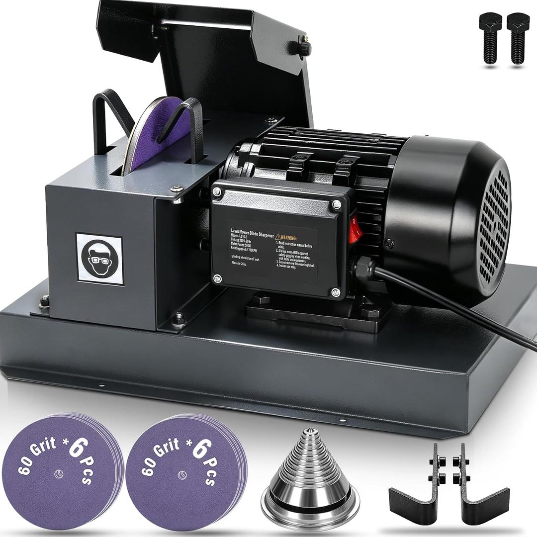 Lawn Mower Blade Sharpener 1Hp 750W Grinder with 9" Ceramic Grinding Wheel