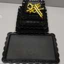 NWK 5 Piece Cake Stand Set with 2 x Large 3-Tier Cupcake Stands, 3 x Appetizer Trays, for Wedding Birthday Baby Shower Tea Party Decorations (Black)