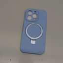 Liquid Silicone Case for iPhone 14 pro with Magnetic Ring Stand, Upgraded Camera Lens Protection, Mil-Grade Drop Shockproof, Anti-Scratch Microfiber Lining Silicone Case (Azure Blue)