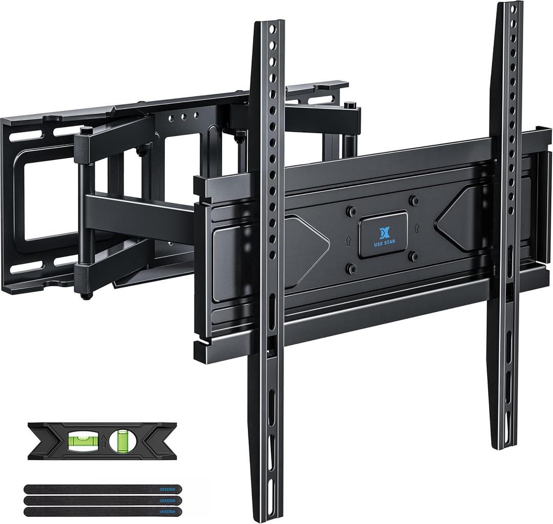 UL Listed Full Motion TV Wall Mount for Most 32-70 inch TVs, Wall Mount TV Bracket for 40 50 55 65 inch tv with Smooth Swivel, Tilt, Extension, Level-Has Hardware & Drill Template