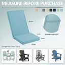 Adirondack Chair Cushions Set of 4 - Removable Covers, Water-Repellent & Fade-Resistant Faux Linen, Securing Straps, Non-Slip Bottom, Fit for Most Outdoor Adirondack & Rocking Chairs - Teal
