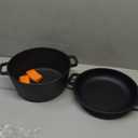 Bruntmor 2-in-1 Pre-Seasoned Cast Iron Dutch Oven With Handles - Crock Pot Black Cast Iron pot with Skillet lid - All-in-One Cookware Braising Pan for Casserole Dish - 5 Quart - Black